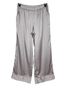 Abercrombie & Fitch Womens Satin Wide Leg Pants Medium Lux Lounge Pockets New